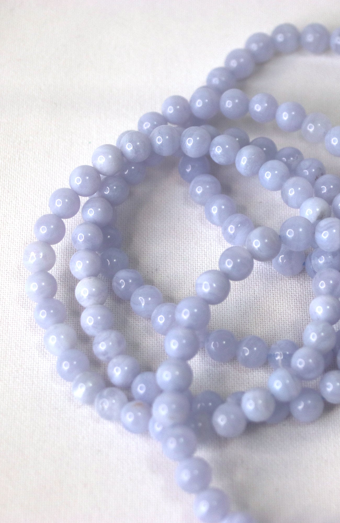 Blue Lace Agate Bead 6mm Bracelet 416