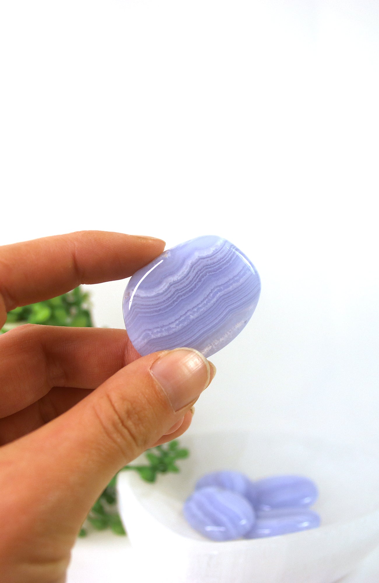 Blue Lace Agate Palmstone